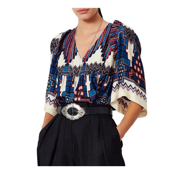 Ba&Sh Marry Print Peasant Blouse - Picture 5 of 15